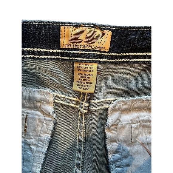 LV Jeanswear Jeans Women Size 15/16 Black Denim Bootcut leg Mid Rise Ramie Blend - Picture 5 of 6